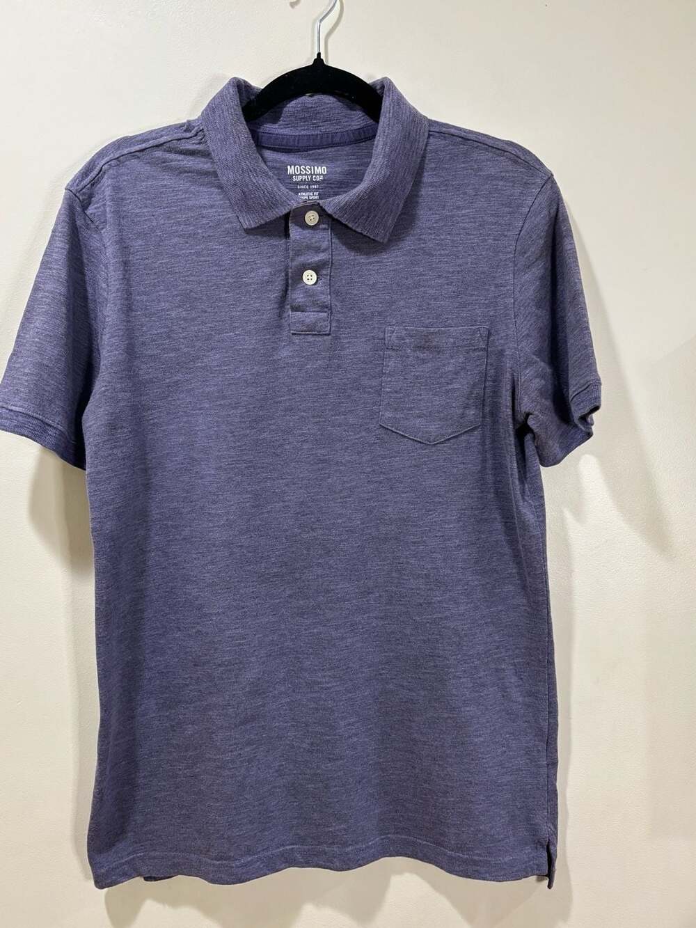 Mossimo Supply Co. Men's Athletic Fit Heathered Purple Polo Shirt Size M